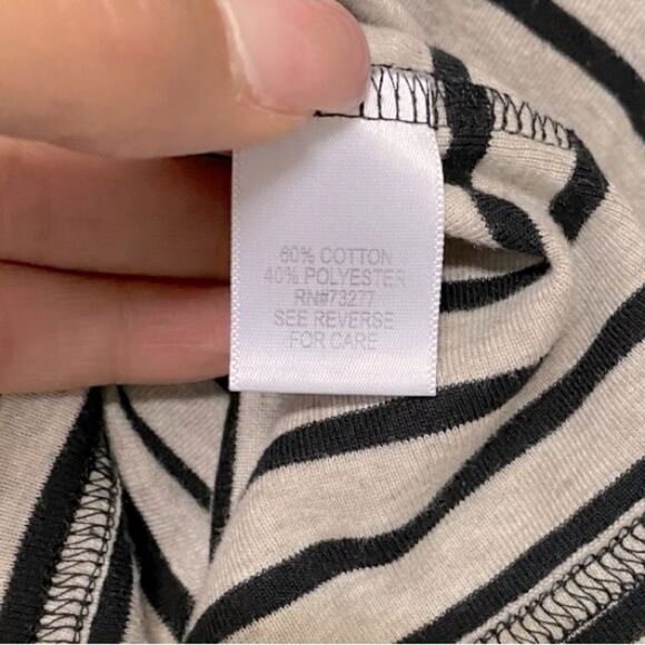 Croft & Barrow Long Sleeve Striped Classic Tee Size L - Picture 5 of 5